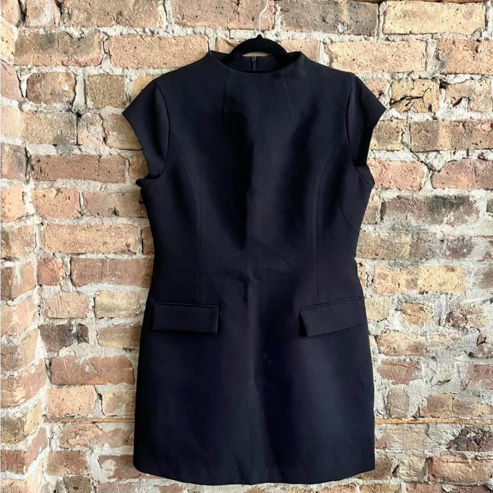 Commense Elegant Black Mini Dress with Pockets